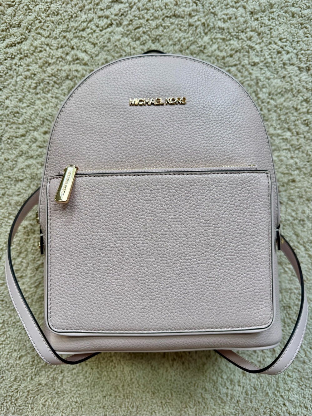 MICHAEL KORS Blush Leather Pebbled Backpack with Gold Hardware